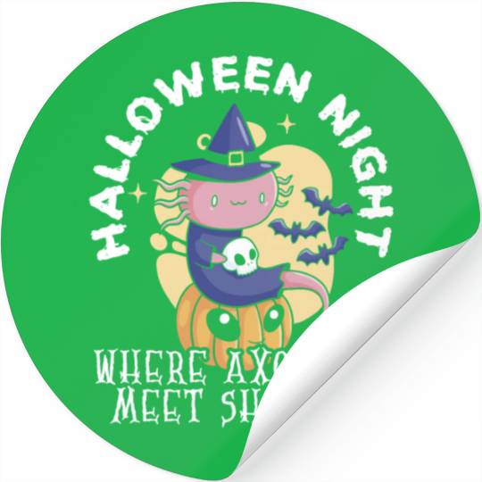 Axolotl Halloween Trick Or Treat Amphibian Axolotl Stickers
