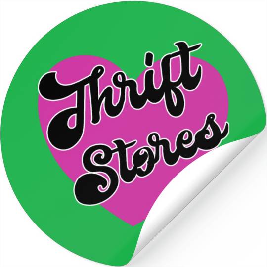 Thrift Stores pink heart Stickers