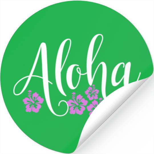 Aloha Hawaiian Hibiscus Flower Surfer Maui Kauai Stickers