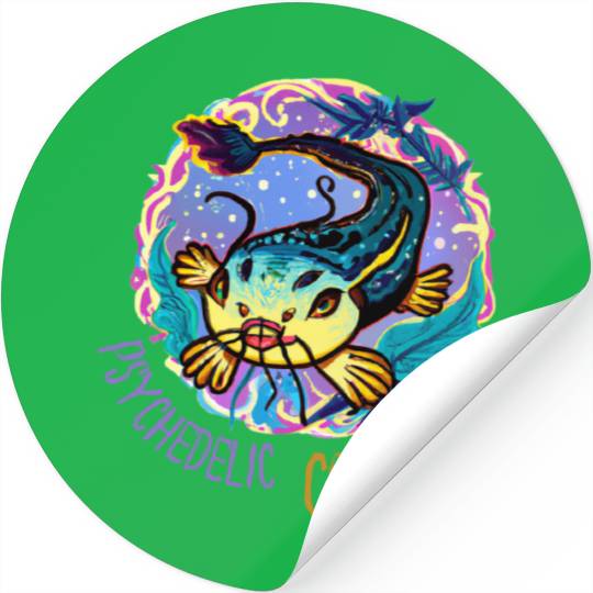 Psychedelic Catfish Artwork Stickers