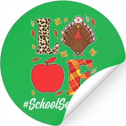 Cute School Secretary Thanksgiving Stickers