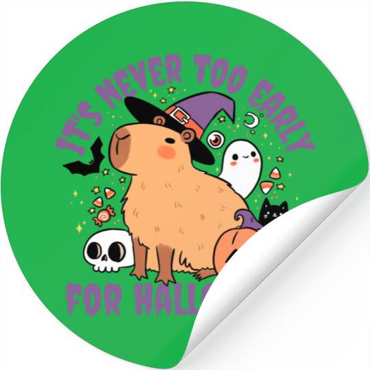 It Is Never Too Early For Halloween Cute Capybara Stickers