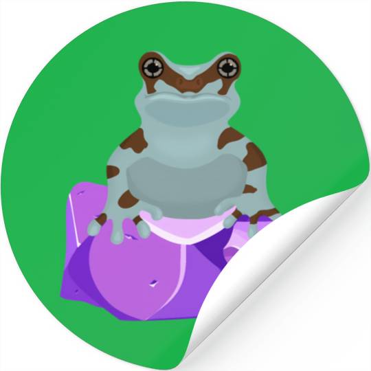 Frog Crystal Amethyst Gemstone For Toad Owners Stickers