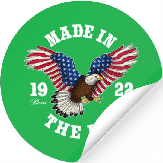 100 Year Old Patriotic Eagle Usa Flag 1922 Stickers
