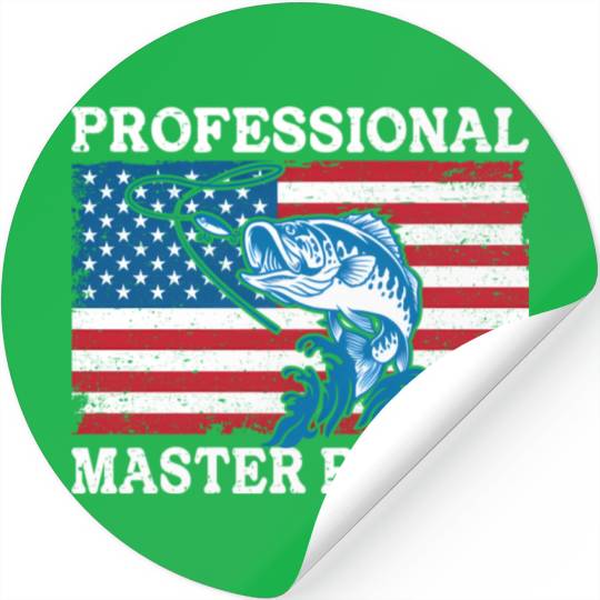 Professional Master Baiter Us American Flag Bass Stickers