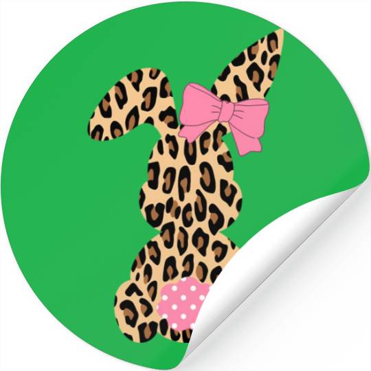 Easter Leopard Plaid Buffalo Rabbit Easter Day Stickers