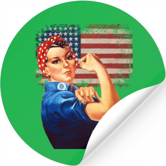 Rosie The Riveter American Flag Usa Rosie The Stickers