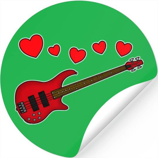 Valentines Bass Guitar Bassist Wedding Musician Stickers