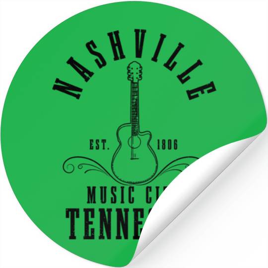 Nashville Tennessee Country Music City Guitar Stickers