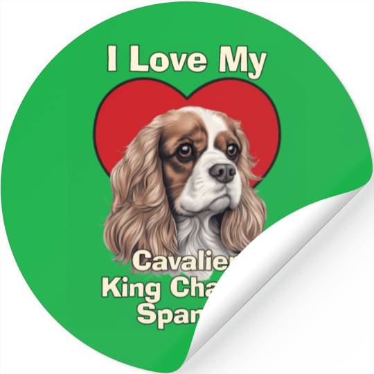 I Love My Cavalier King Charles Spaniel Puppy Dog Stickers
