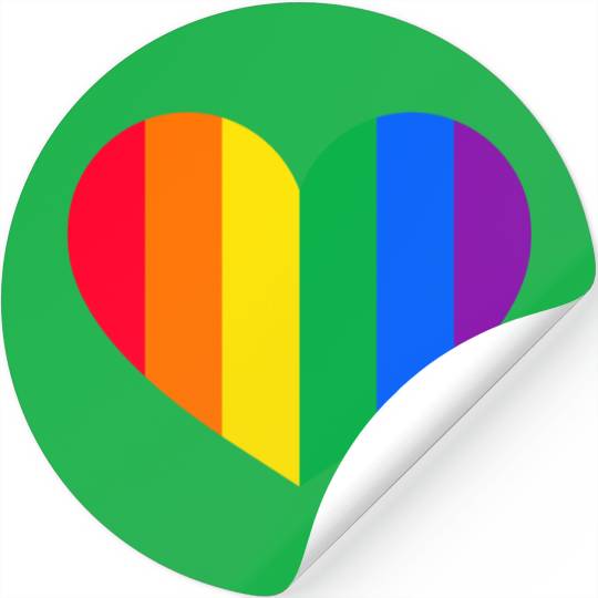 Gay Pride Rainbow Heart Stickers