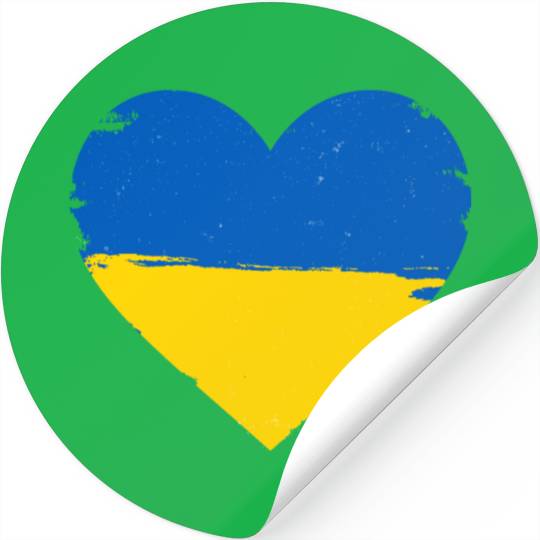 Ukraine Flag Ukrainian Heart Stickers