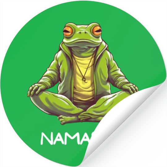 Yoga Meditation Namaste Frog Stickers