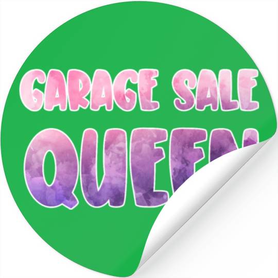 Garage Sale Queen purple pink watercolor Stickers