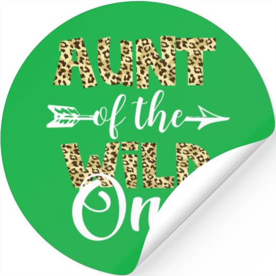 Aunt Of The Wild One Zoo Themed 1st Birthday Stickers