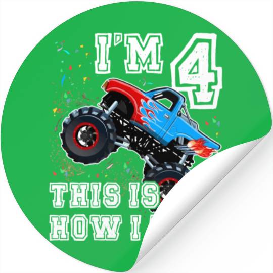 Monster Trucks 4Th Party 4 Stickers