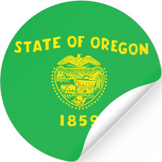 Blue Oregon Flag State Usa Stickers