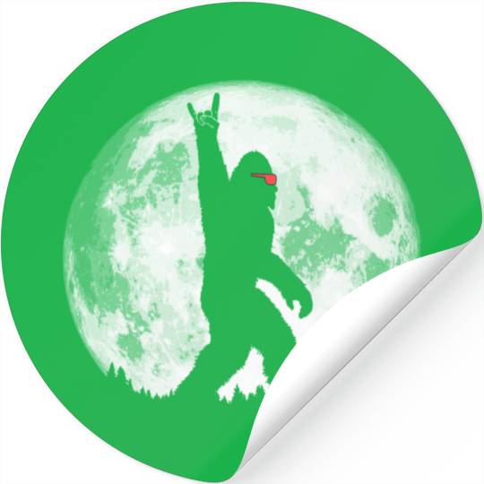 Rock N' Roll Bigfoot Sunglasses Night Stroll Moon Stickers
