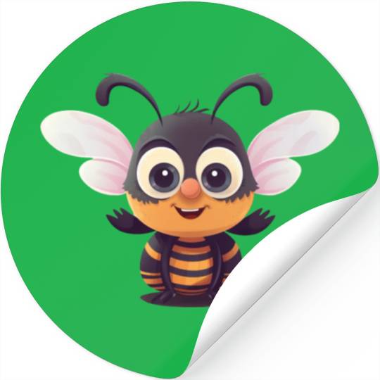 Cute Superhero Bee Bumblebee Wasp Stickers