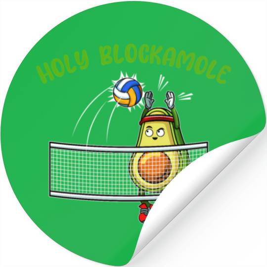 Holy Blockamole I Volleyball Avocado Food Stickers