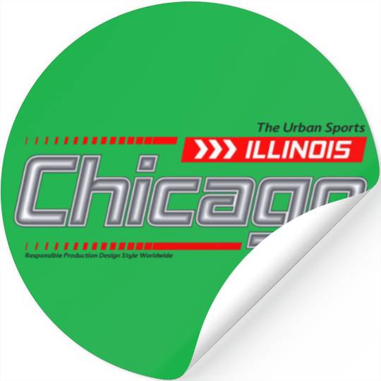 Illinois Chicago city racing typeface Stickers