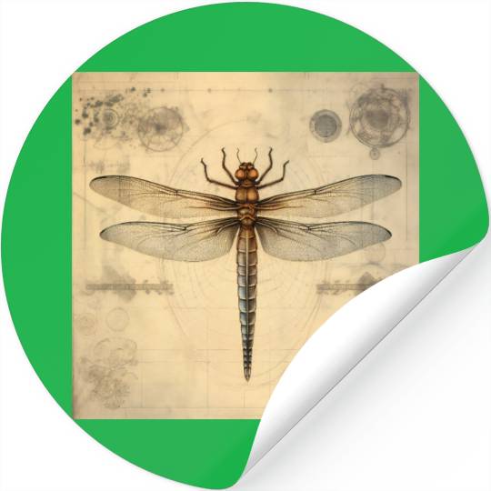 A diagrammatic drawing of a dragonfly Stickers