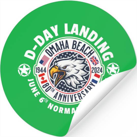 Omaha beach 80th anniversary Stickers