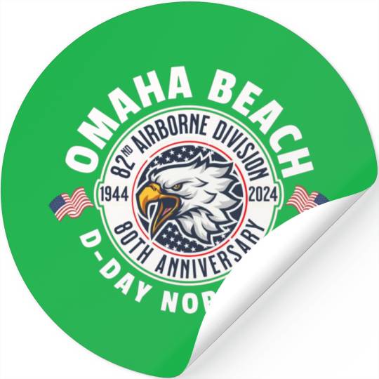 Omaha Beach airborne division 80th anniversary Stickers