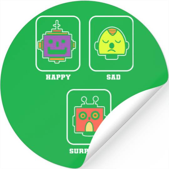 Happy Sad Surprise Robotics Engineer Gift Stickers
