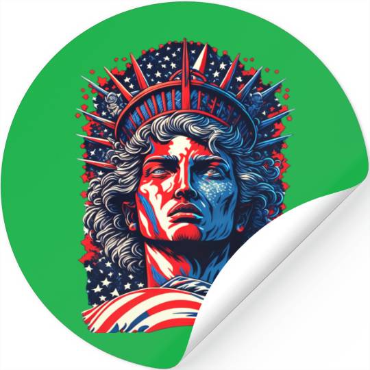 Statue of Liberty Face USA Stickers
