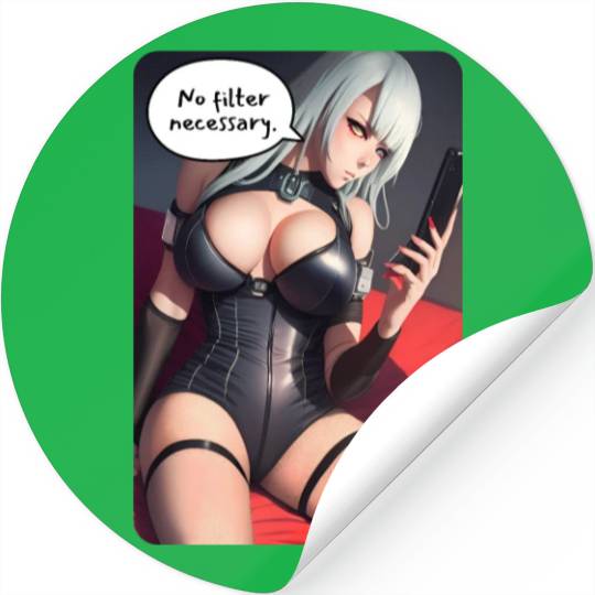 Cyberpunk Waifu Influencer Design 3 Stickers