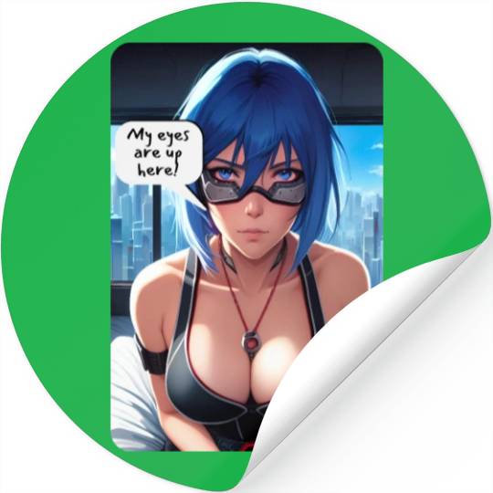 Cyberpunk Waifu Influencer Design 10 Stickers