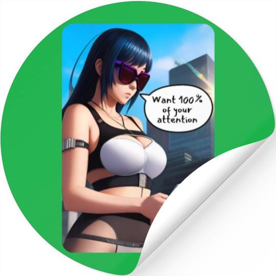 Cyberpunk Waifu Influencer Design 8 Stickers