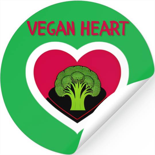 Vegan heart, broccoli heart Stickers