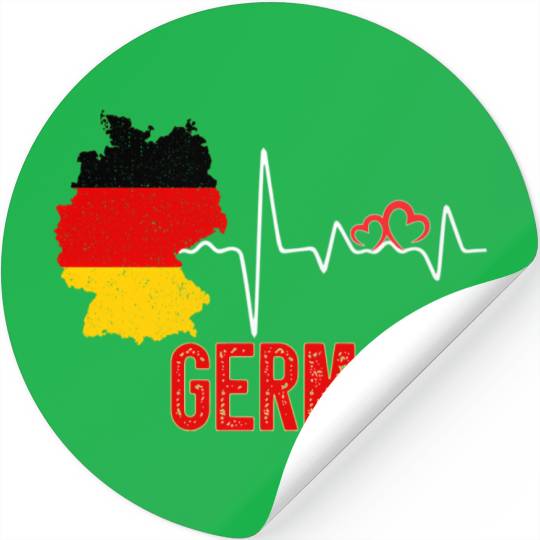 Germany Flag Map Heartbeat For German Pride Stickers