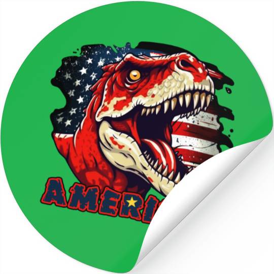 Dinosaur Independence Day Stickers