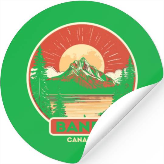Vintage Retro Canadian Banff National Park Stickers
