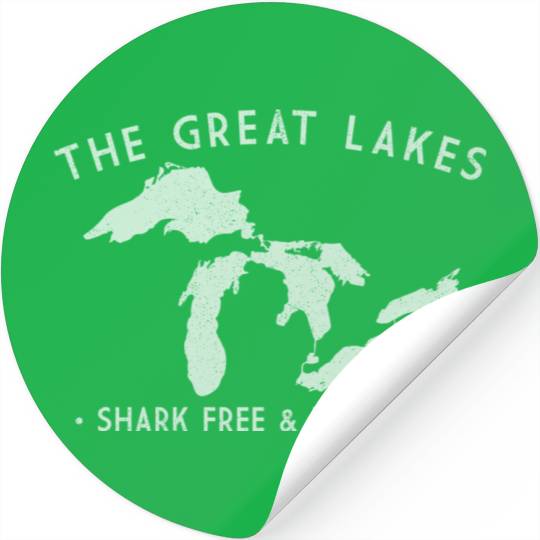 Great Lakes Shark Free And Unsalted Stickers