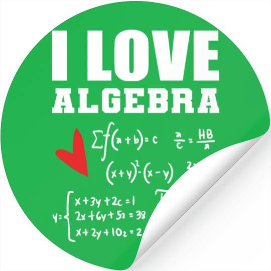 I Love Algebra Student Scholar Gift Stickers