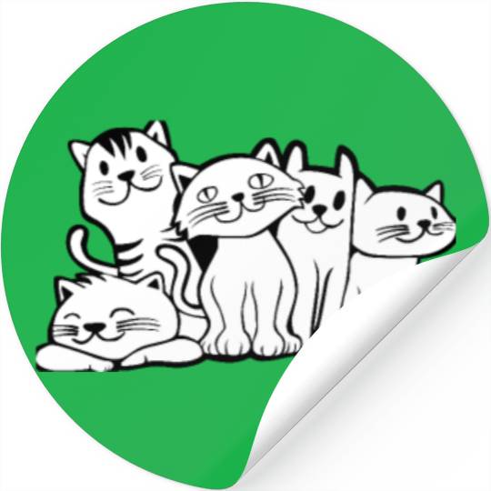 Cat Club Cats Cat Lover Doodle Art Gift Idea Stickers