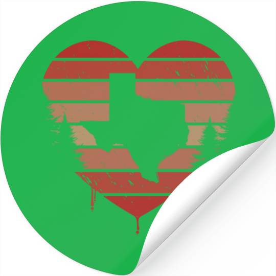 Cute Red Vintage Heart Texas Valentine Day Love Stickers