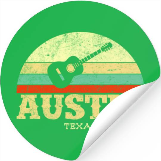 Austin Texas Guitar Lone Star State Stickers