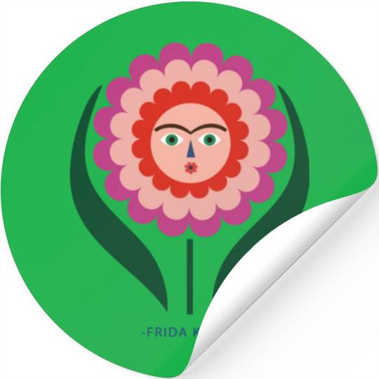 Frida Kahlo Colorful Flower Feminist Mexican Stickers