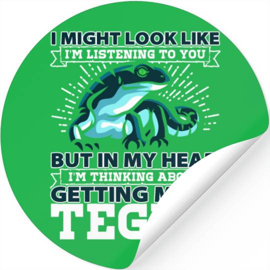 Tegu Lizard I Might Look Like Im Listening To You Stickers