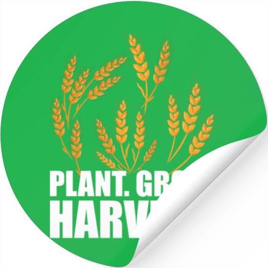 Wheat Farmer Plant Grow Harvest W Stickers