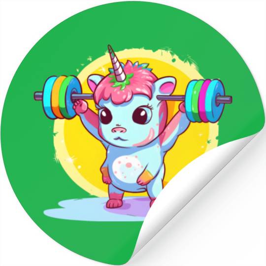 Unicorn Weighlifting Stickers
