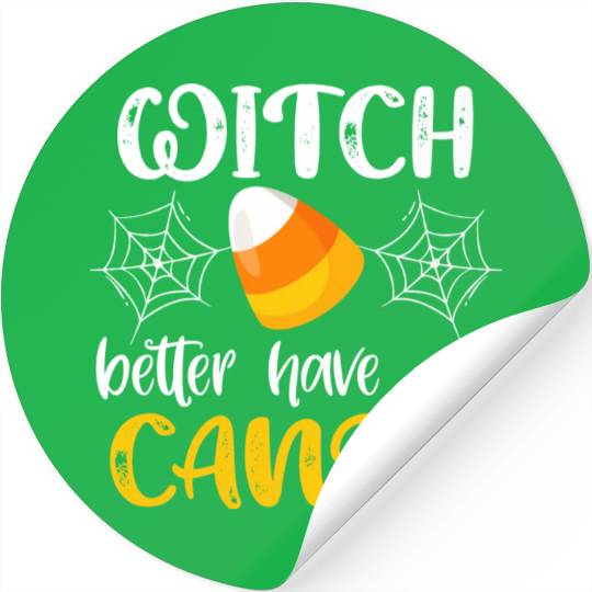 Halloween Witch Funny Candy Corn Trick Or Treat Stickers