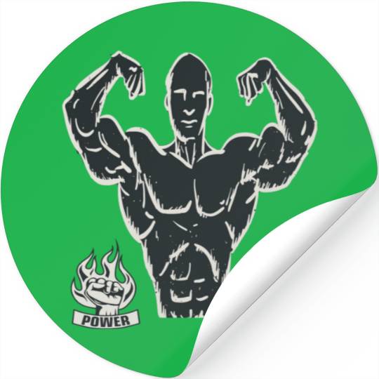 workout and gym power Stickers for athletic men