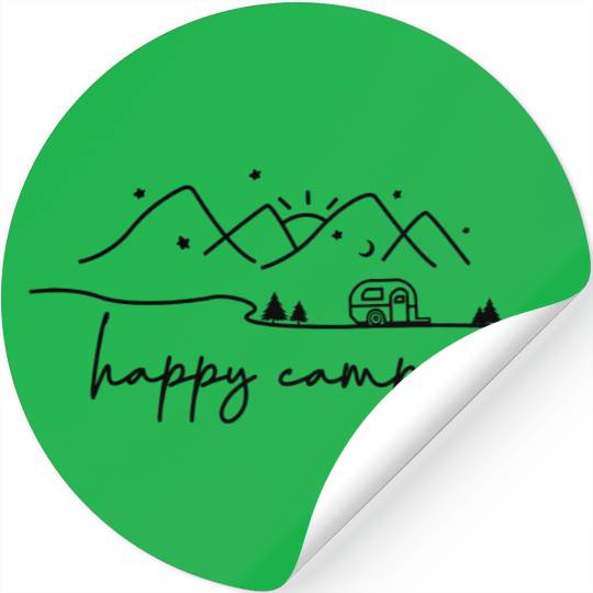 Happy Camper Adventure Lover Camping Life Vacation Stickers