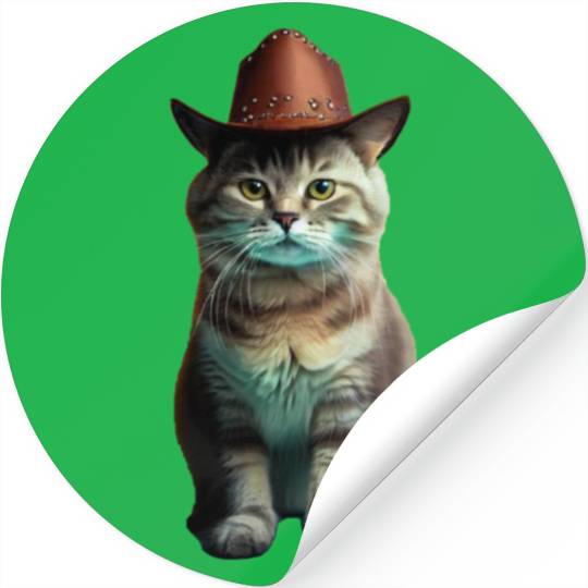 cowboy cat - funny cats, funny pets. Stickers